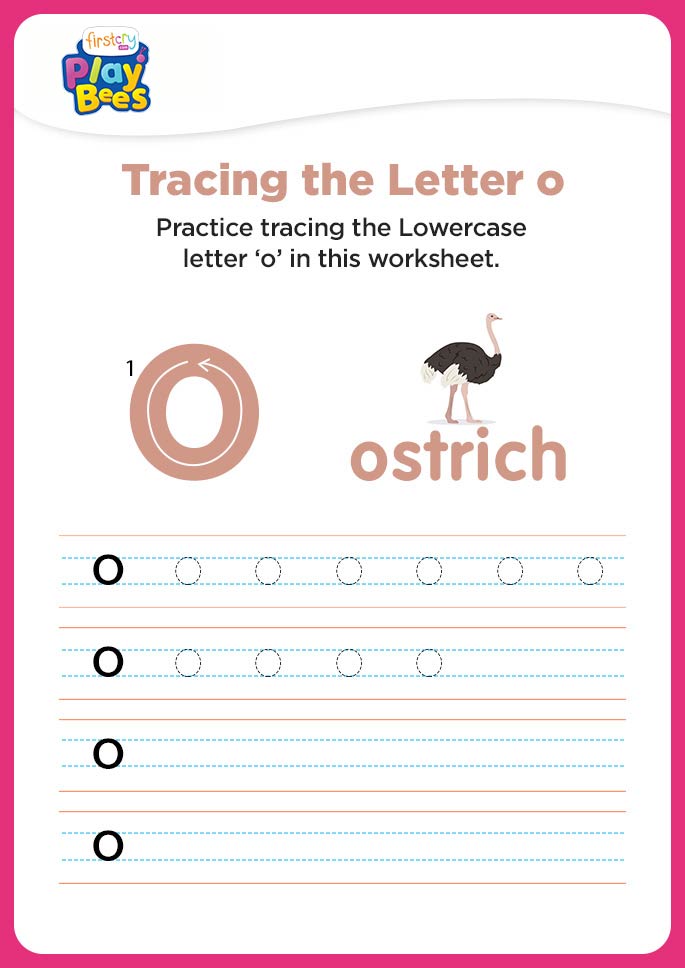 Small Letter o writing worksheet