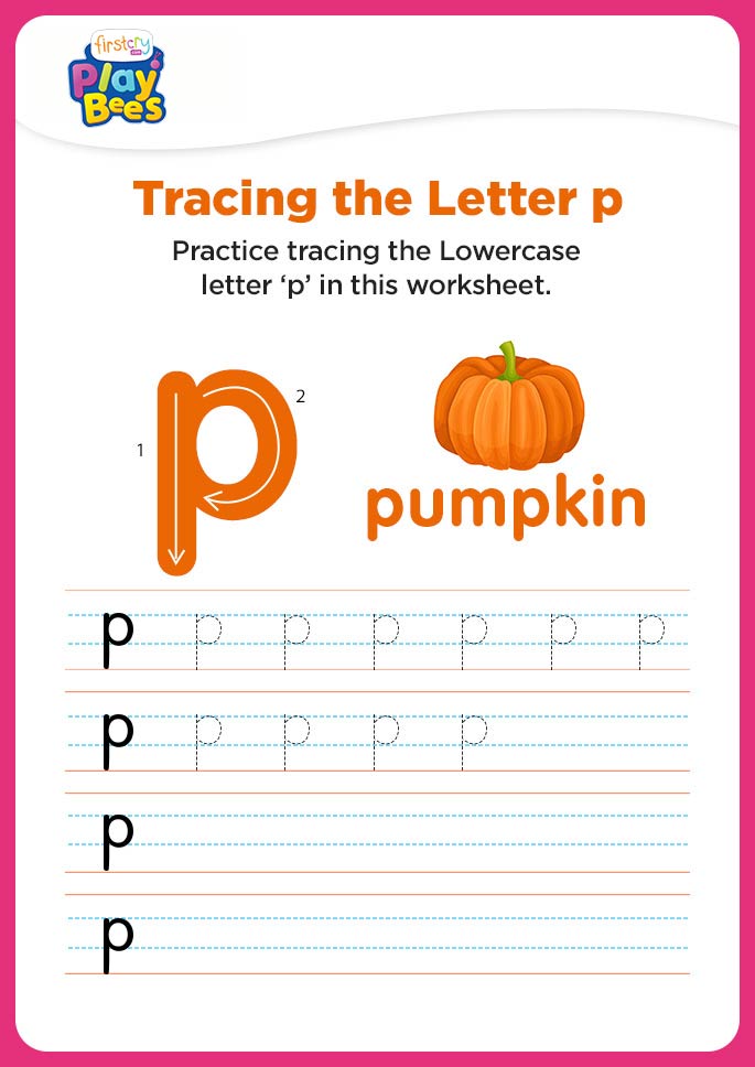 Small Letter p printable worksheet