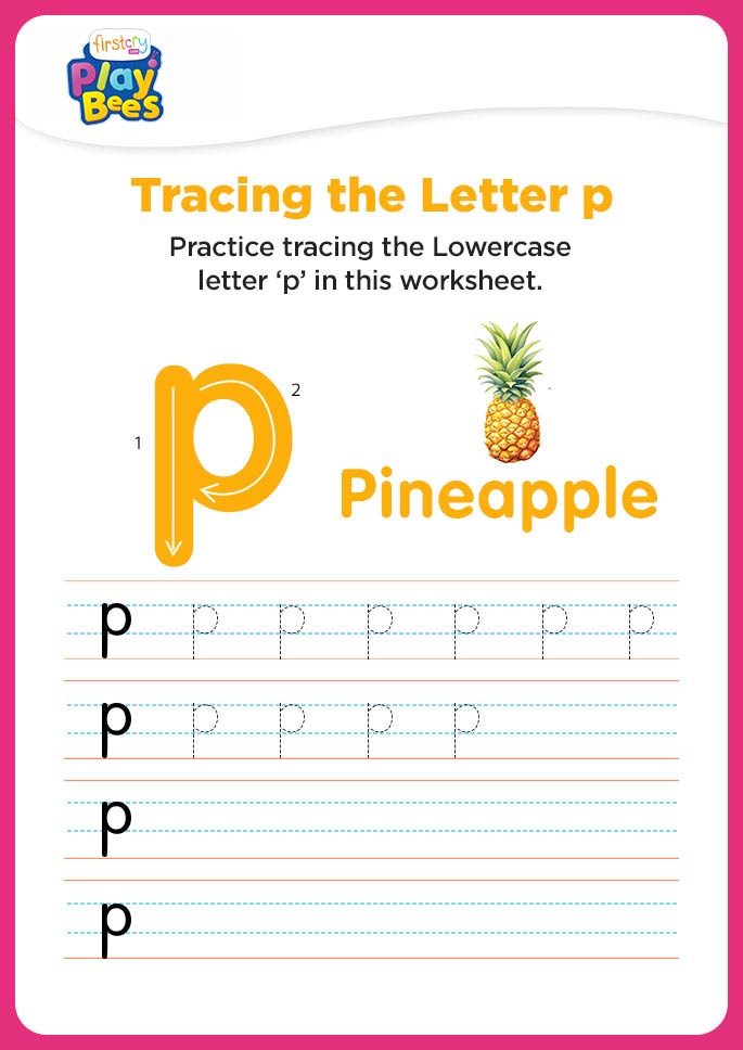Small Letter p recognition worksheet