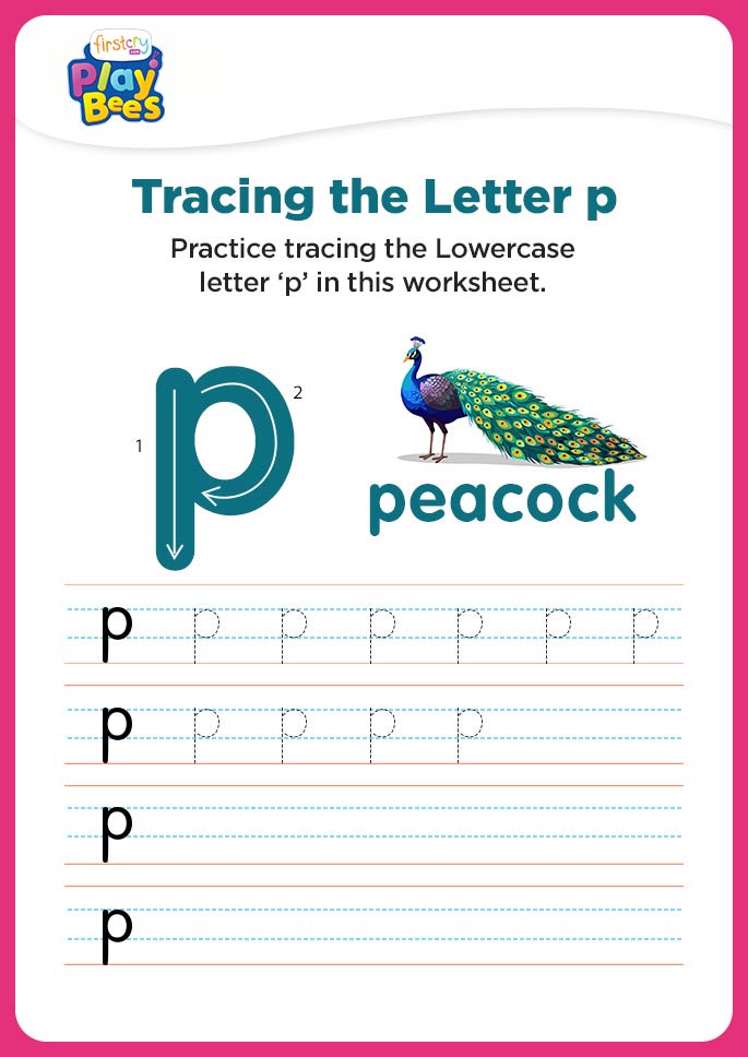 Small Letter p writing worksheet