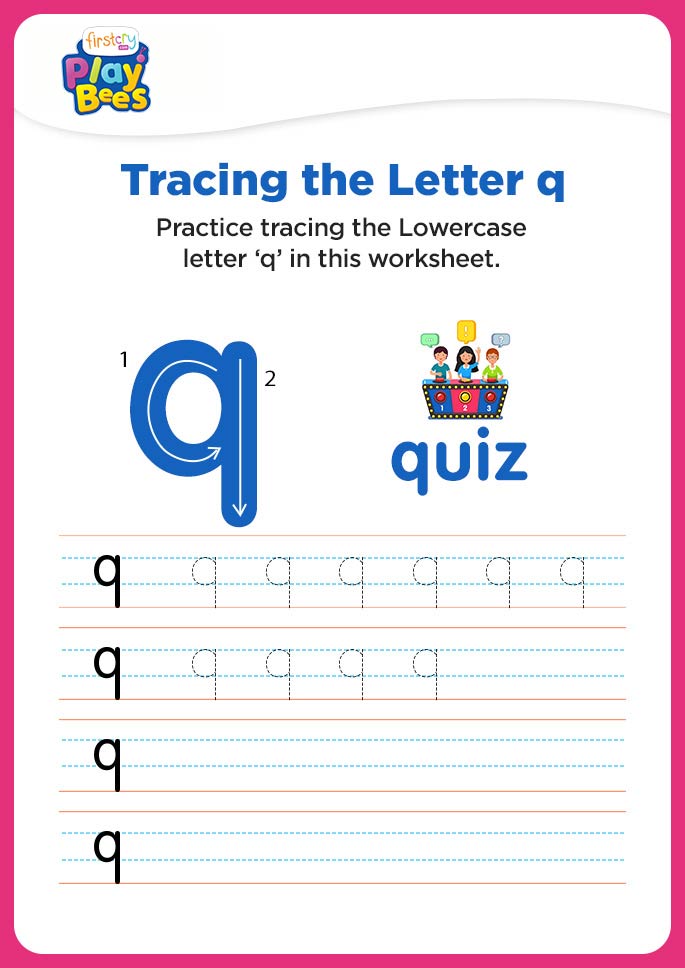 Small Letter q practice worksheet
