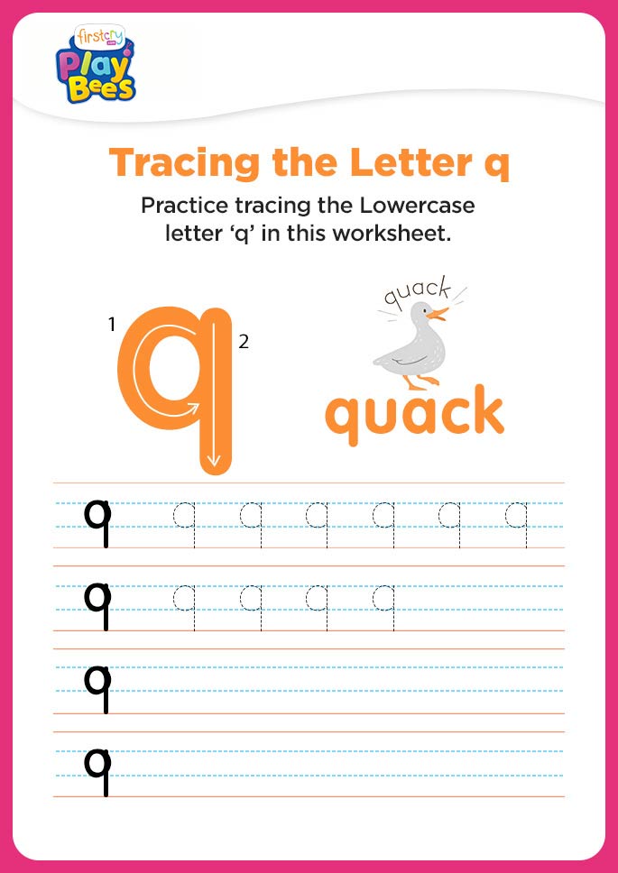 Small Letter q tracing worksheet