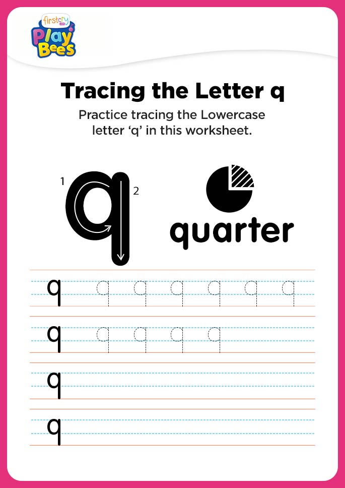 Small Letter q writing worksheet