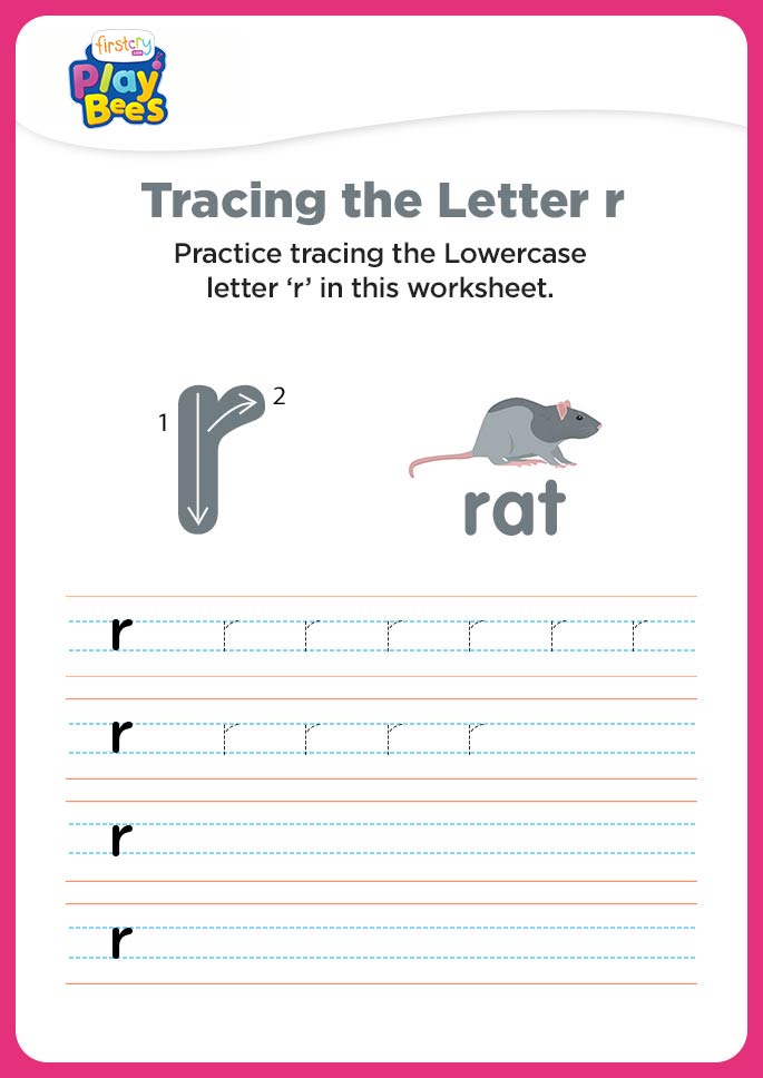 Small Letter r writing worksheet