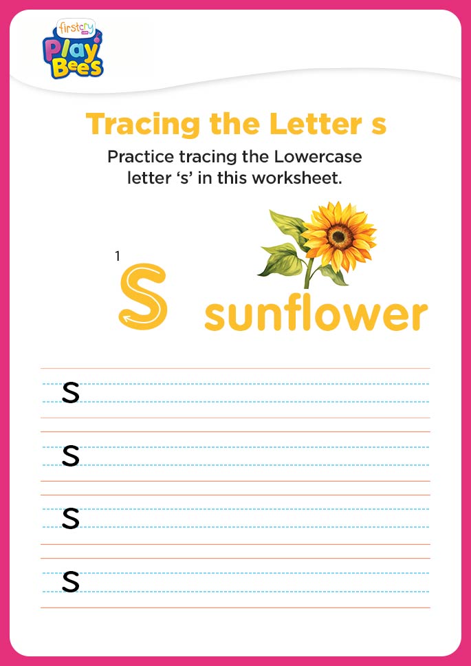Small Letter s printable worksheet