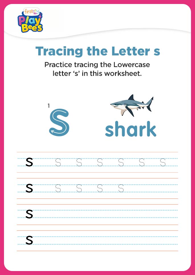 Small Letter s writing worksheet
