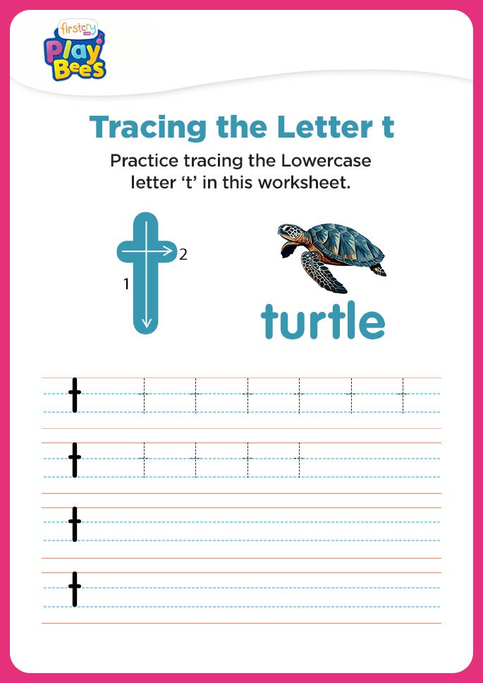 Small Letter t printable worksheet