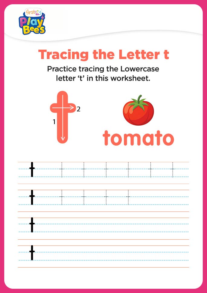 Small Letter t recognition worksheet