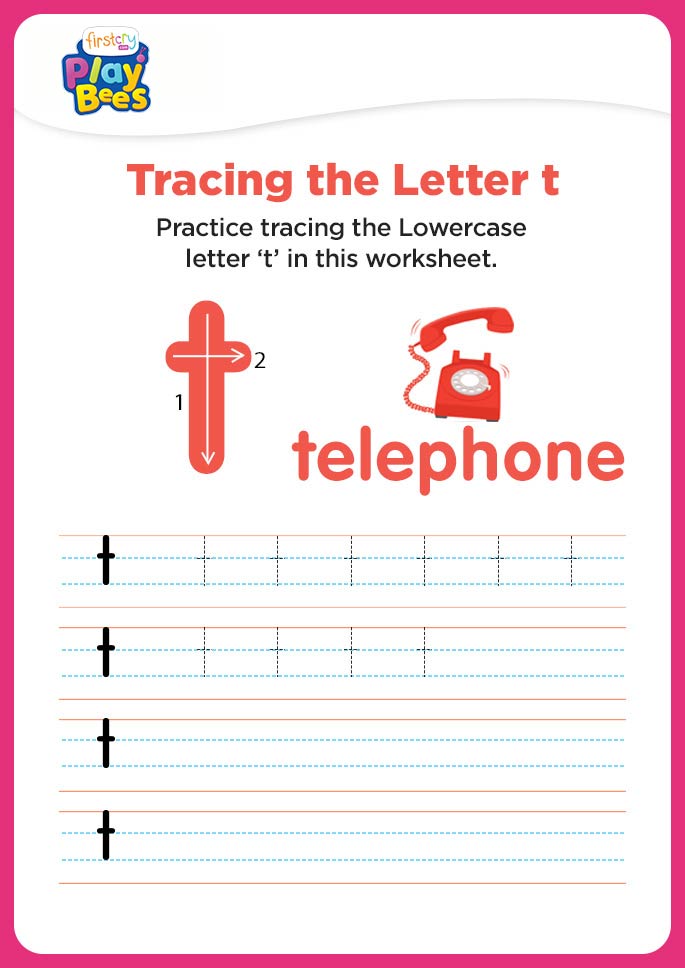 Small Letter t writing worksheet