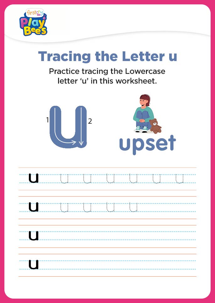 Small Letter u printable worksheet