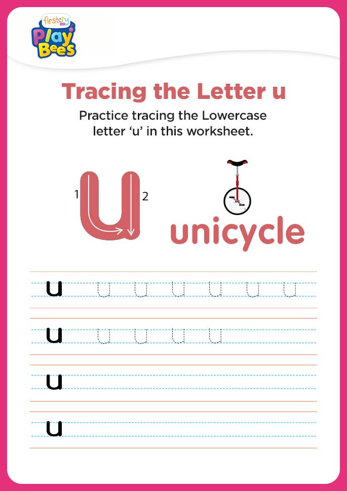 Small Letter u recognition worksheet