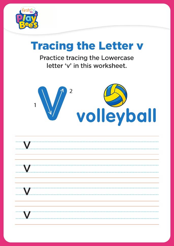 Small Letter v recognition worksheet