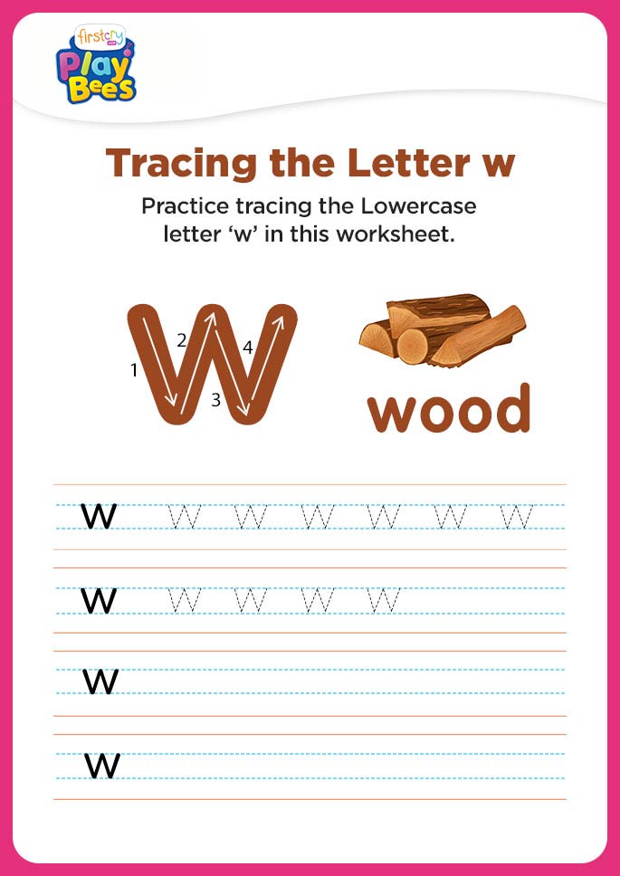 Small Letter w printable worksheet