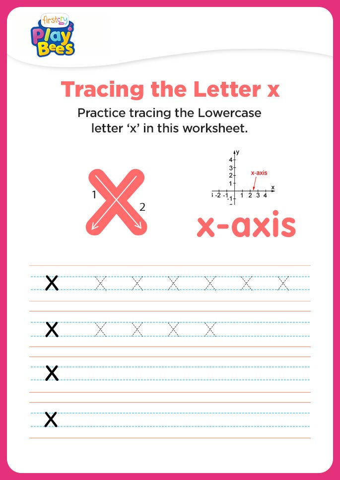 Small Letter x writing worksheet