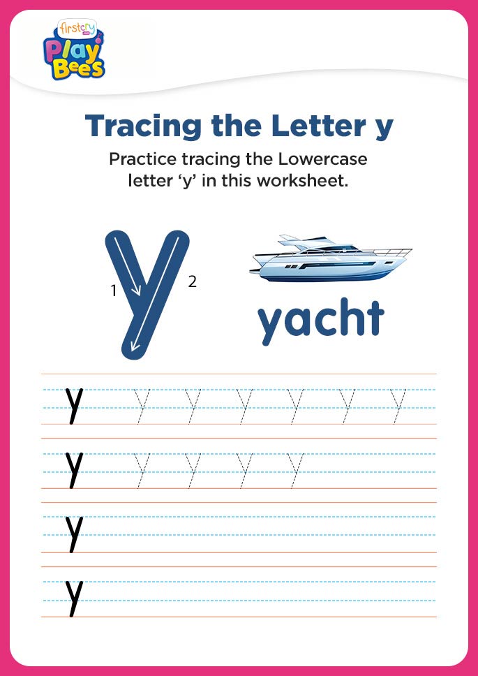 Small Letter y tracing worksheet