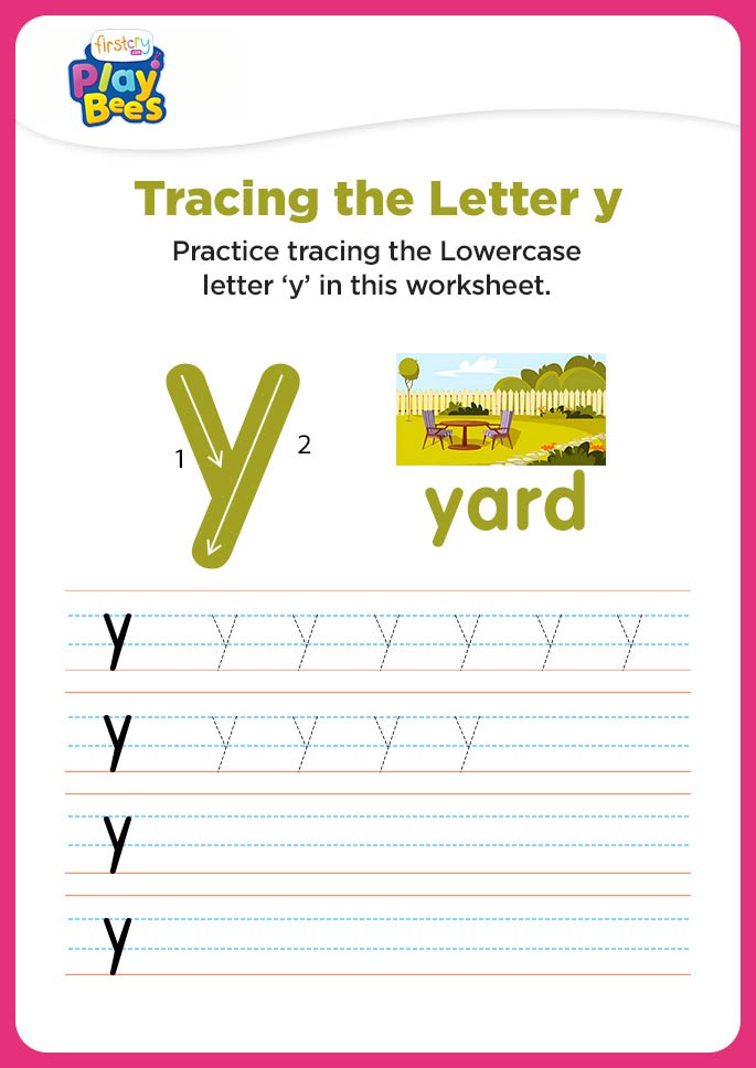 Small Letter y writing worksheet