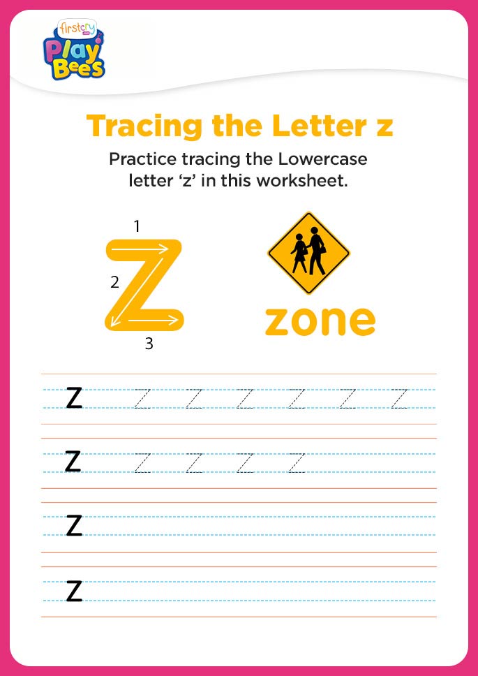 Small Letter z printable worksheet