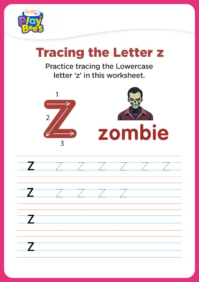 Small Letter z recognition worksheet