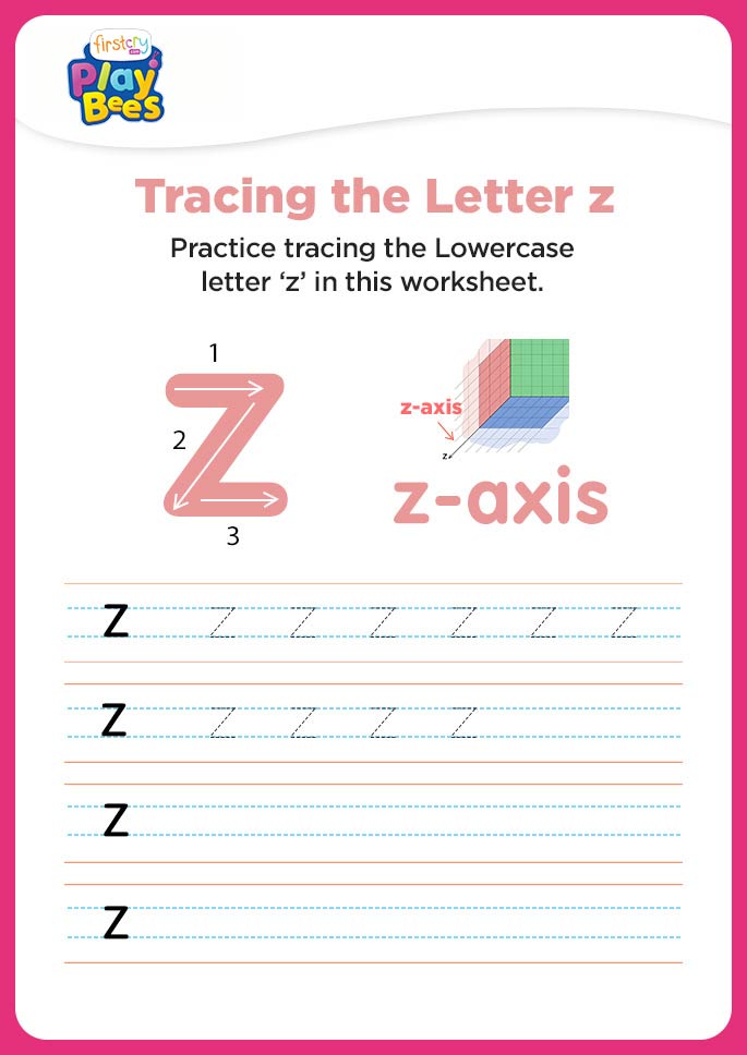 Small Letter z tracing worksheet