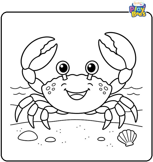 Smiling Crab Coloring Page