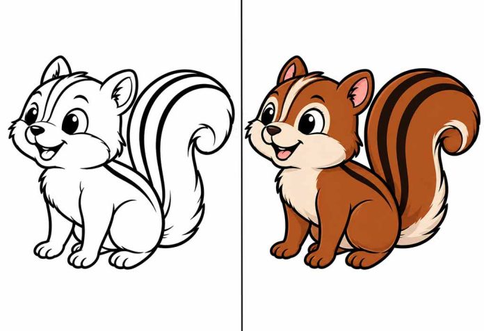 Squirrel Coloring Pages – Free Printable Worksheets & Pictures