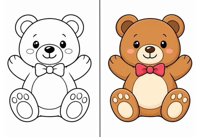 Teddy Bear Coloring Pages – Free Printable Worksheets & Images