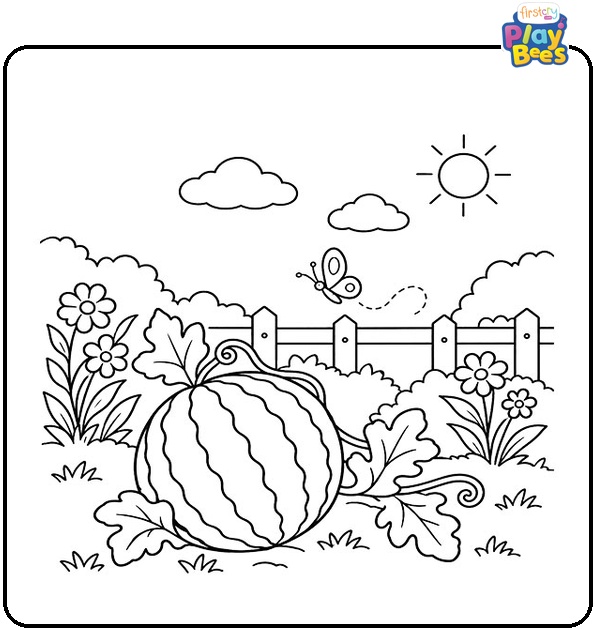 Watermelon Garden Coloring Page