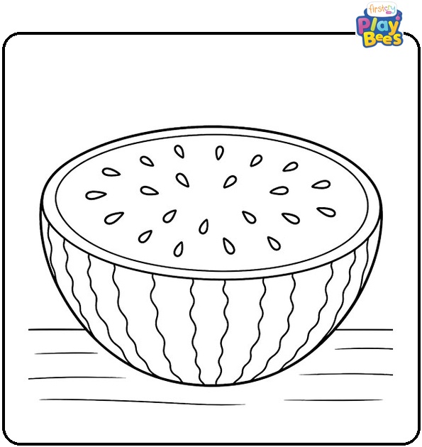 Watermelon Half Coloring Page