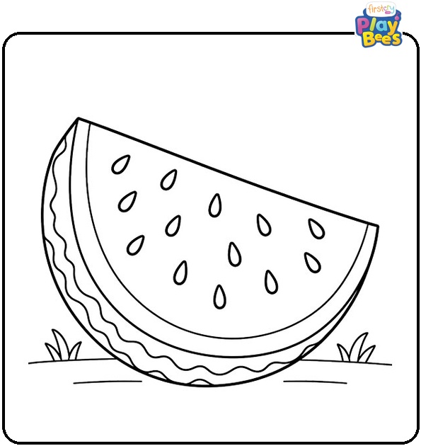 Watermelon Wedge Coloring Page