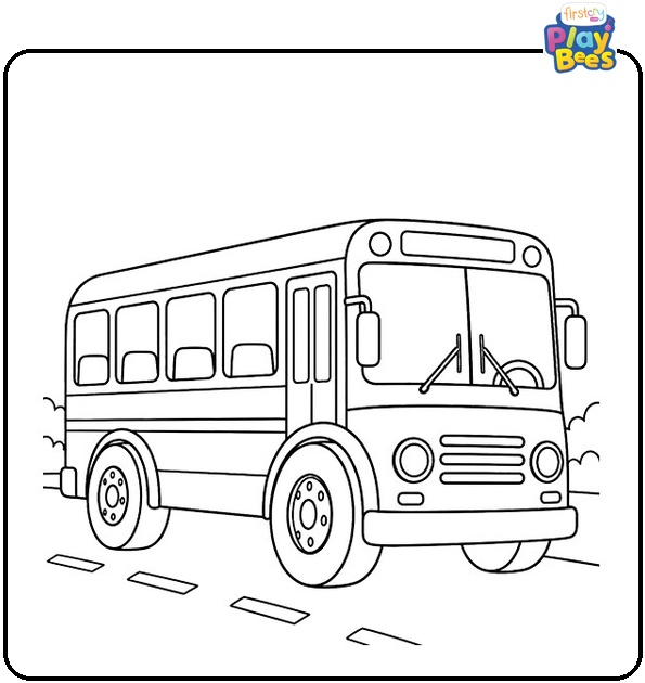 Wheels on the Bus Coloring Page