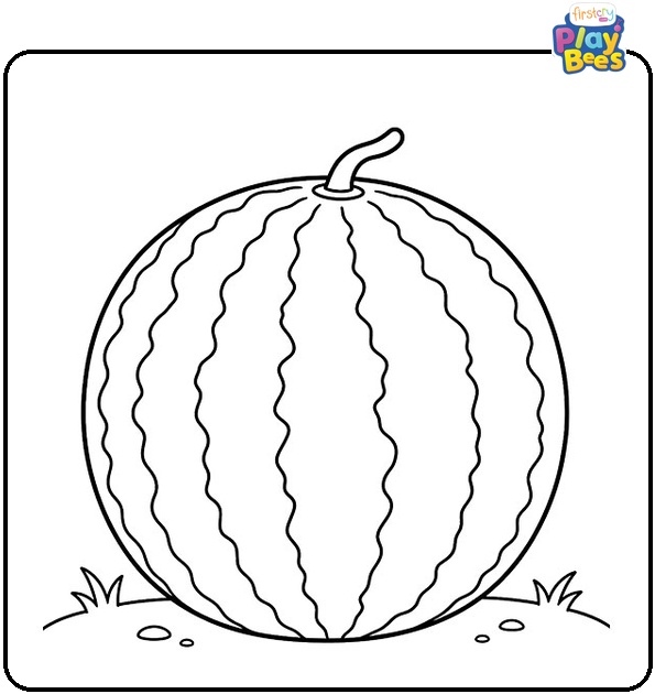 Whole Watermelon Coloring Page