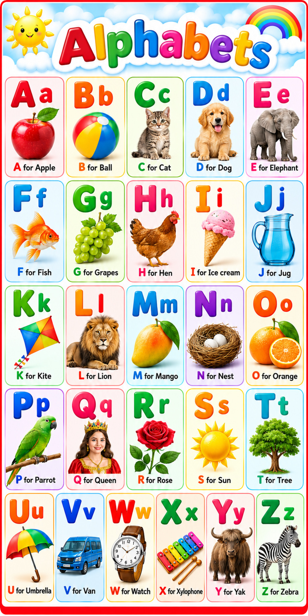Alphabet Posters for Kids to Learn Letters
