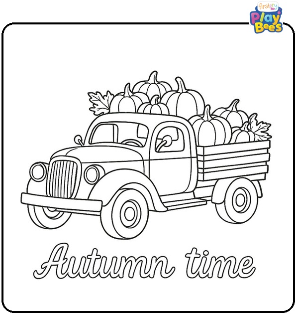 Autumn Farmers Truck Coloring Page Autumn Farmers Truck Coloring Page
