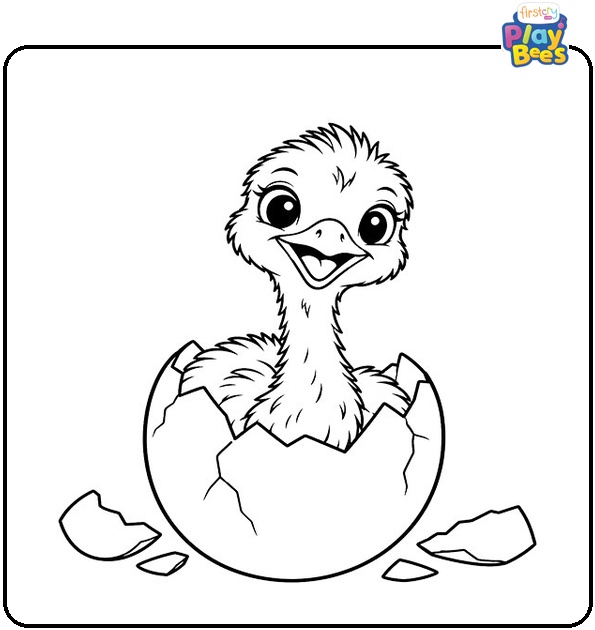 Baby-Ostrich-Hatching-From-an-Egg-Coloring-Page