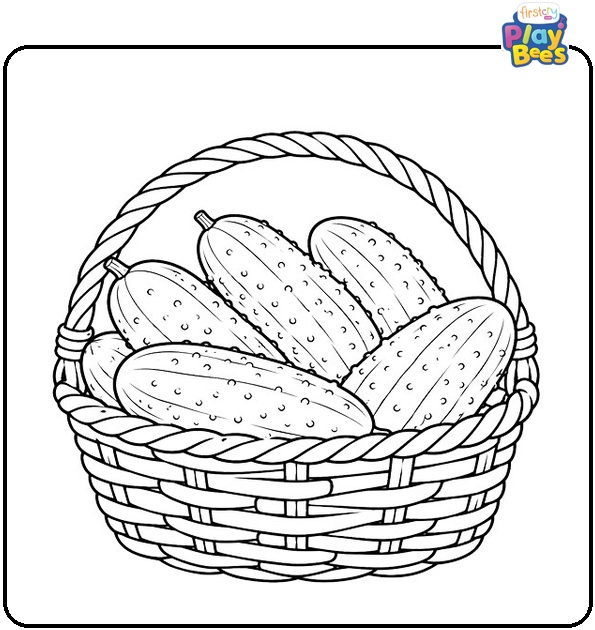 Basket-Filled-with-Cucumbers-Coloring-Page Basket-Filled-with-Cucumbers-Coloring-Page