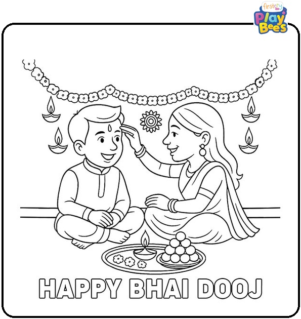 Bhaidooj-Coloring-Page Bhaidooj-Coloring-Page
