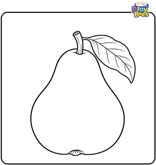 Big Pear Coloring Page Big Pear Coloring Page