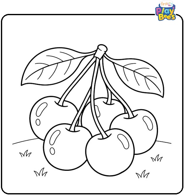 Bunch-of-Cherries-Coloring-Page