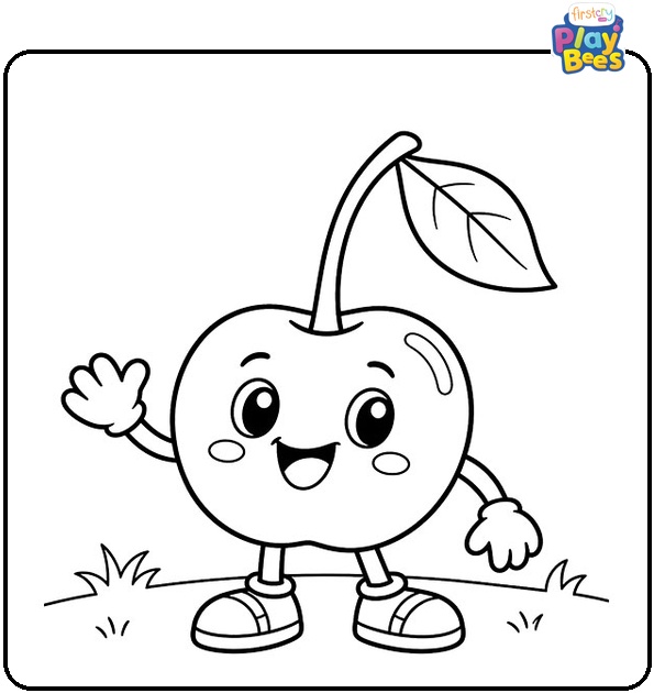 Cartoon-Cherry-Character-Coloring-Page