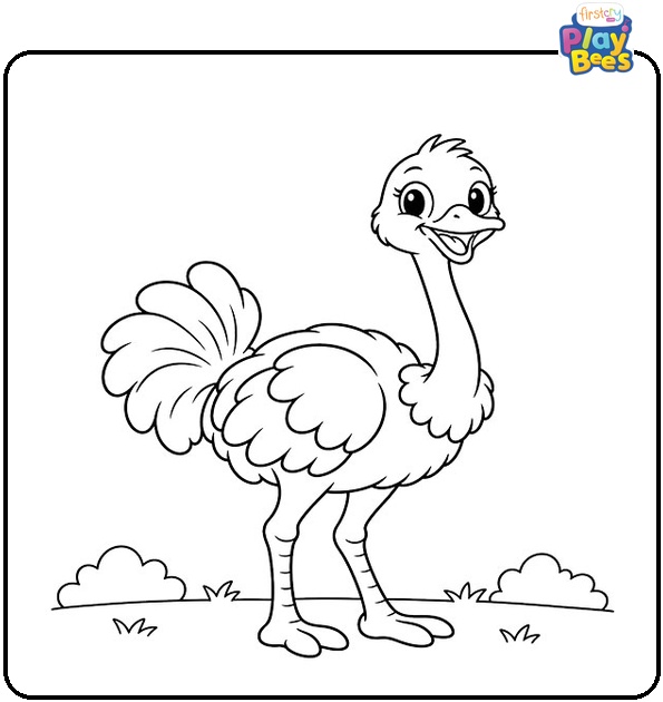 Cartoon-Ostrich-Coloring-Page Cartoon-Ostrich-Coloring-Page