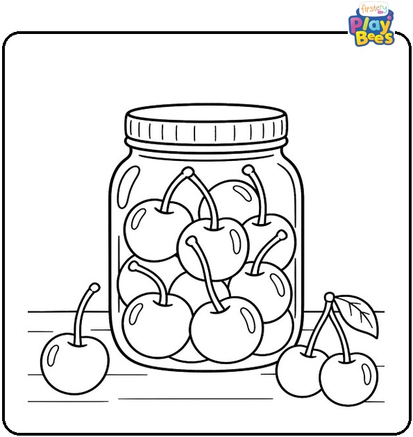 Cherries-in-a-Jar-Coloring-Page