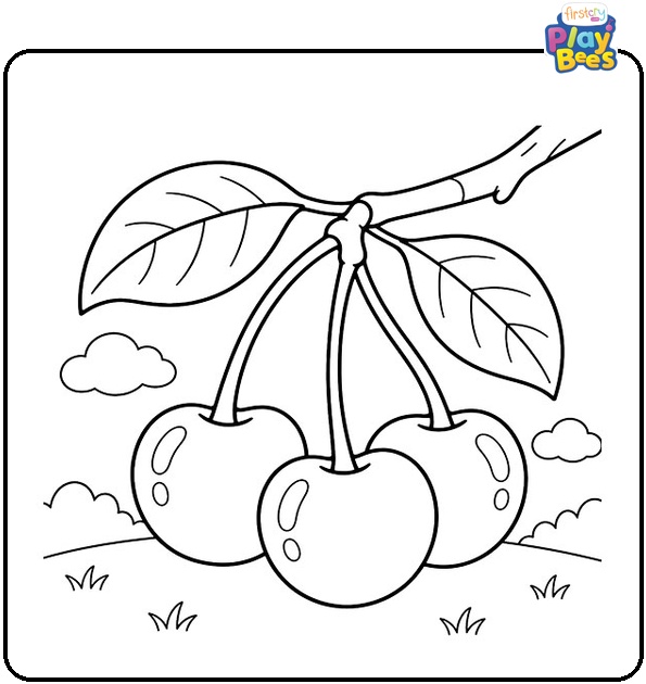 Cherries-on-a-Branch-Coloring-Page