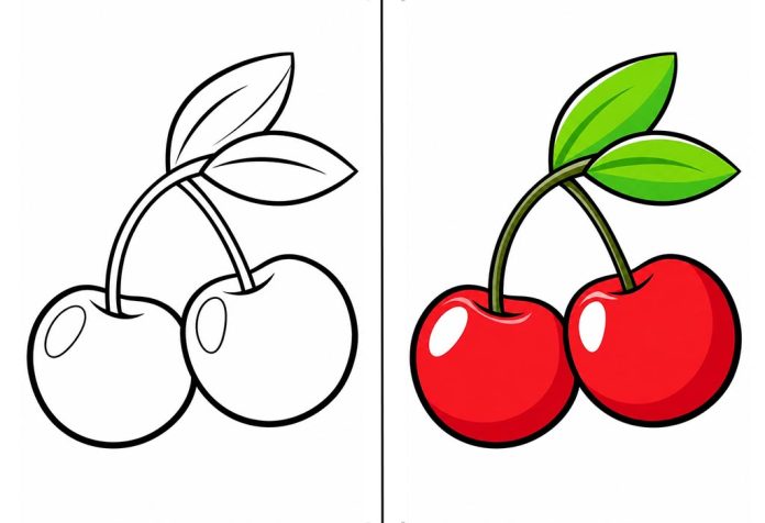 Cherry Coloring Pages – Free Printable Worksheets & Images