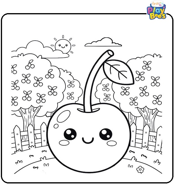 Cherry-Orchard-Coloring-Page