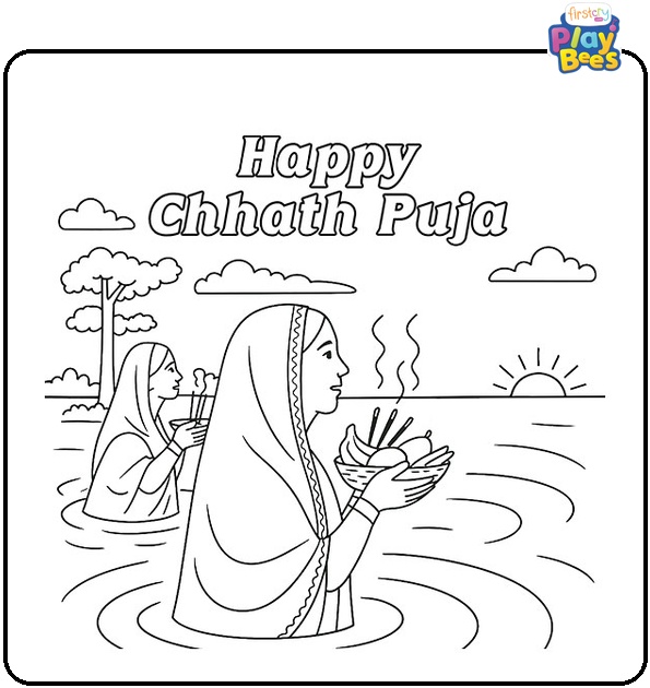 Chhath-Puja-Coloring-Page Chhath-Puja-Coloring-Page