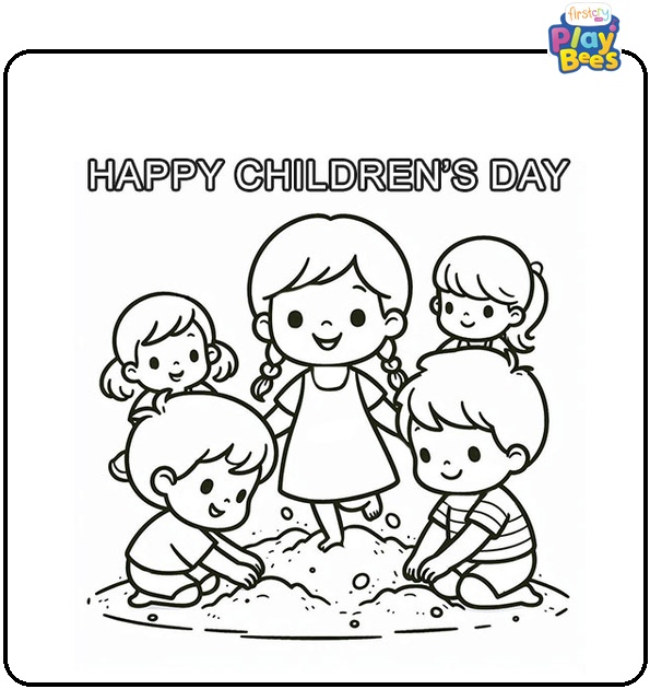 Children-Playing-Together-Coloring-Page Children-Playing-Together-Coloring-Page