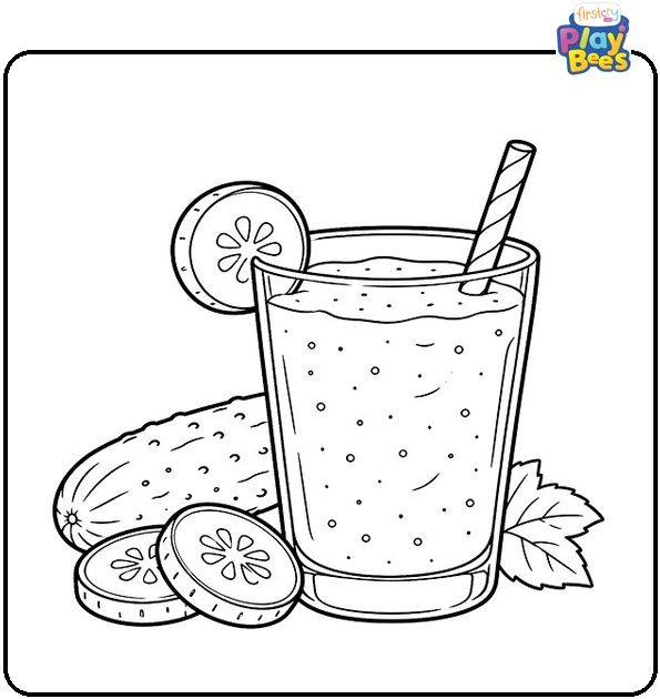 Cucumber-Smoothie-in-a-Glass-Coloring-Page Cucumber-Smoothie-in-a-Glass-Coloring-Page
