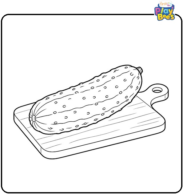 Cucumber-on-a-Cutting-Board-Coloring-Page Cucumber-on-a-Cutting-Board-Coloring-Page