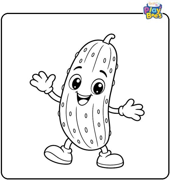 Cute-Smiling-Cucumber-Character-Coloring-Page Cute-Smiling-Cucumber-Character-Coloring-Page