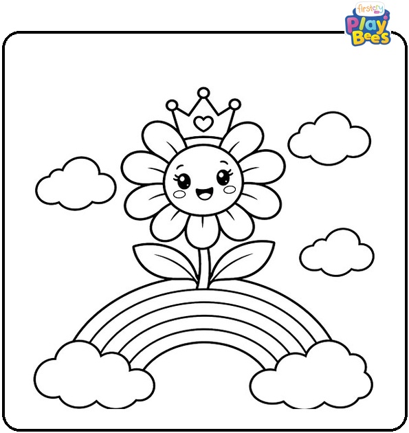 Daisy-Covered-with-Raindrops-Coloring-Page Daisy-Covered-with-Raindrops-Coloring-Page